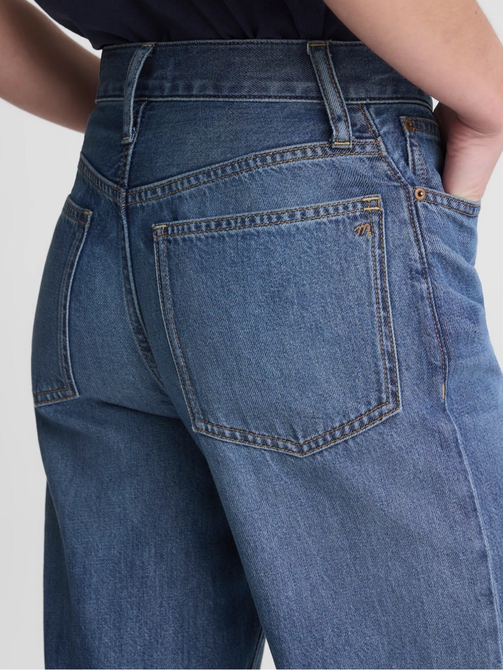 Madewell NWT The Short Perfect Vintage Wide-Leg Crop Jean in Airy Denim Size 30 - Picture 5 of 13